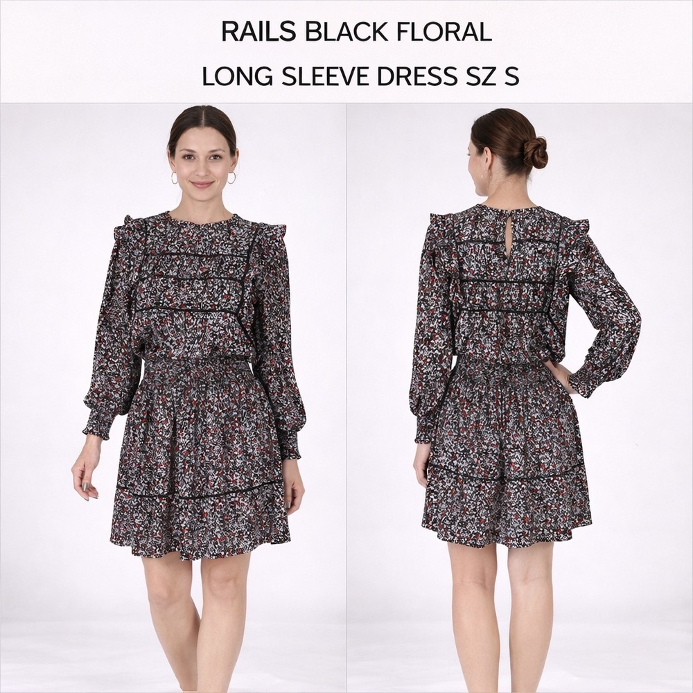 Rails Farren Floral Long Sleeve Dress Size S